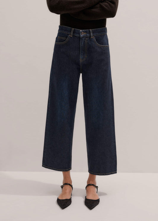 Dark Blue Straight Crop Jean | ME+EM