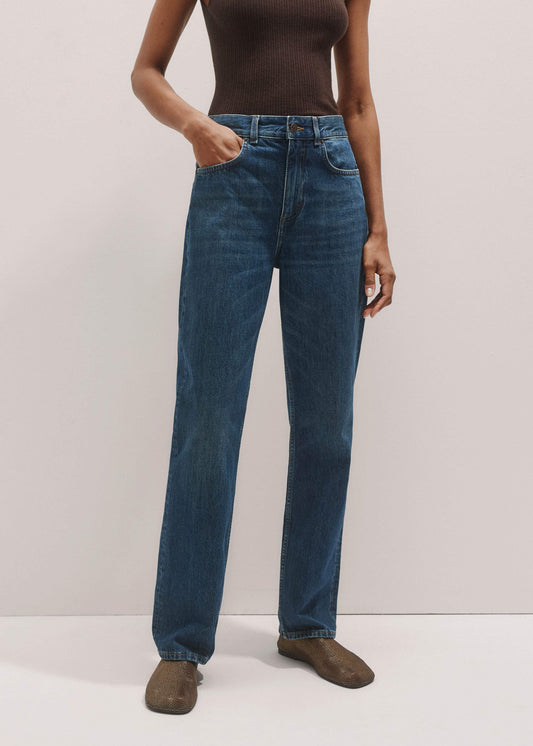 Blue Full-Length Straight Jean | ME+EM