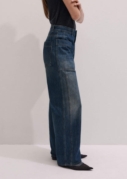 Blue Patch Pocket Baggy Jean | ME+EM