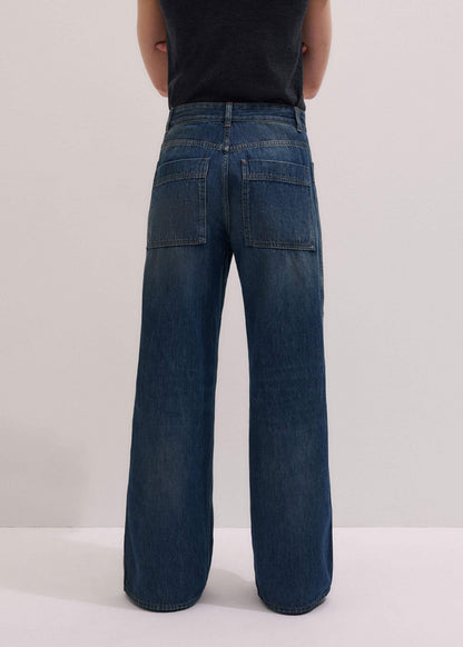 Blue Patch Pocket Baggy Jean | ME+EM