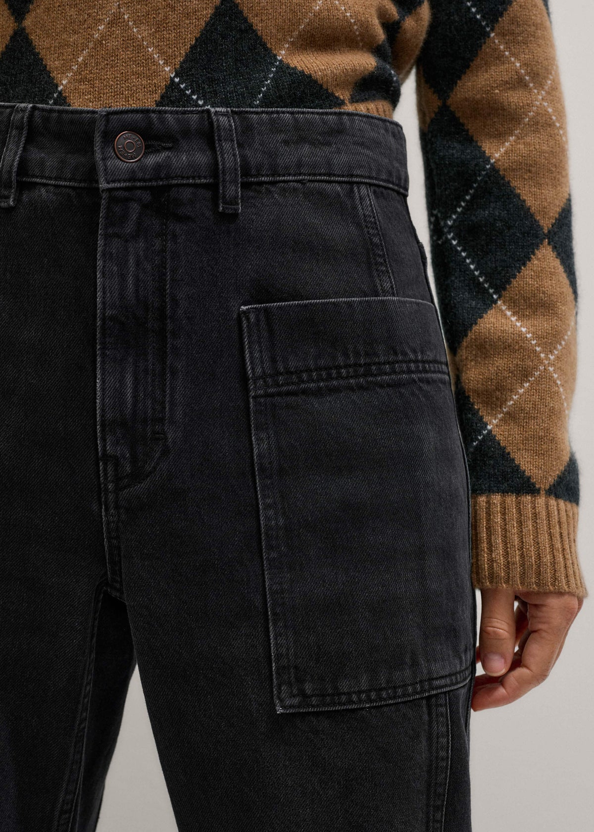 Black Patch Pocket Engineered Jean | ME+EM