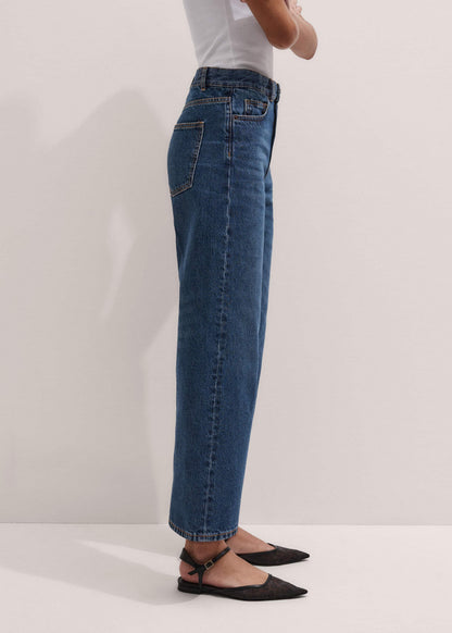 Dark Blue Straight Crop Jean | ME+EM