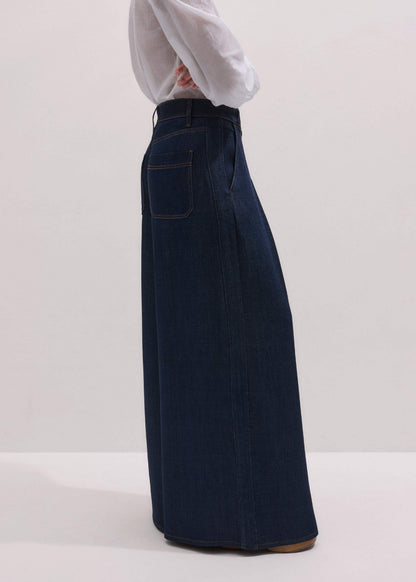 Dark Blue Pleat Very Wide Pant | ME+EM