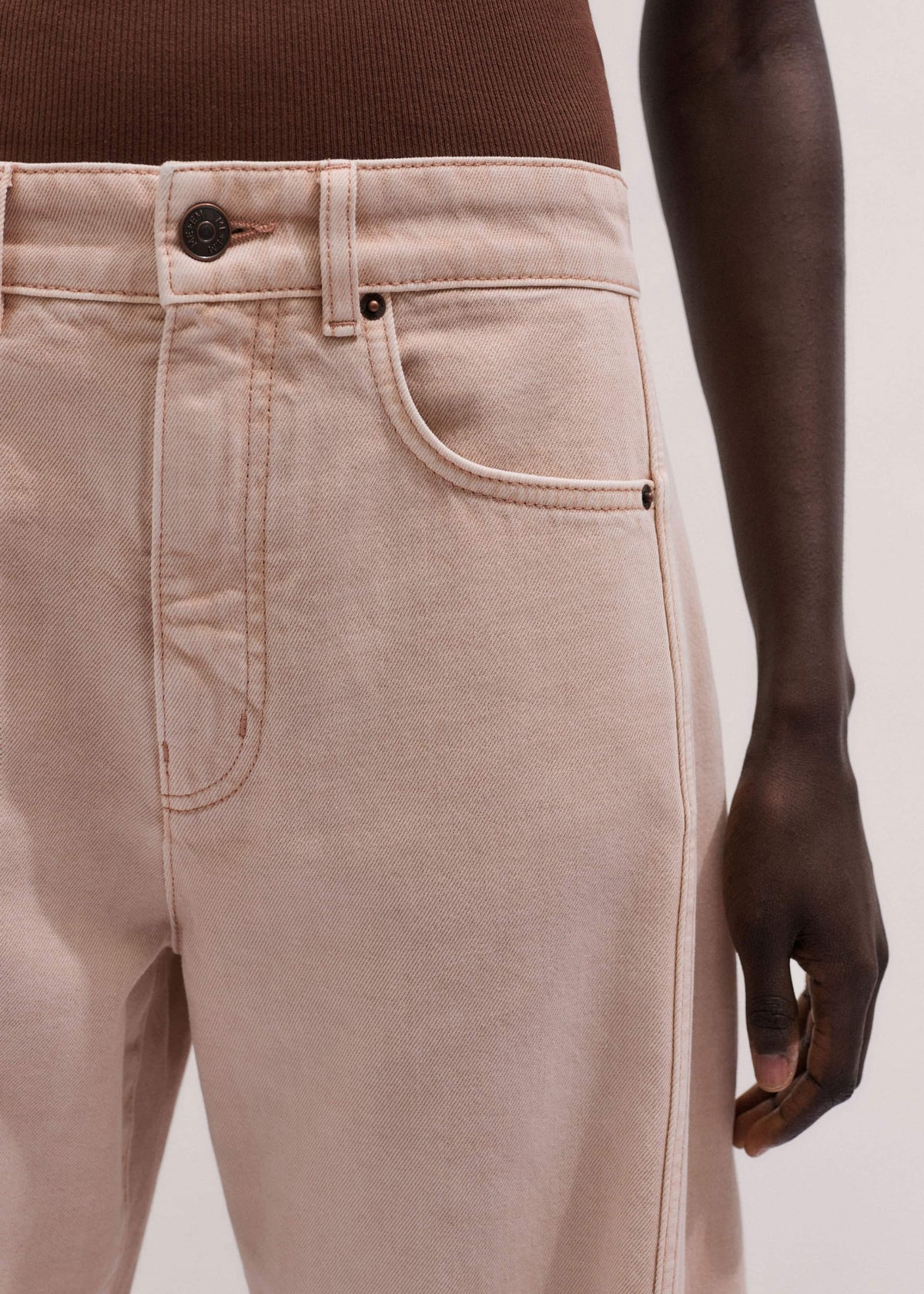 Pink Exaggerated Crop Jean | ME+EM