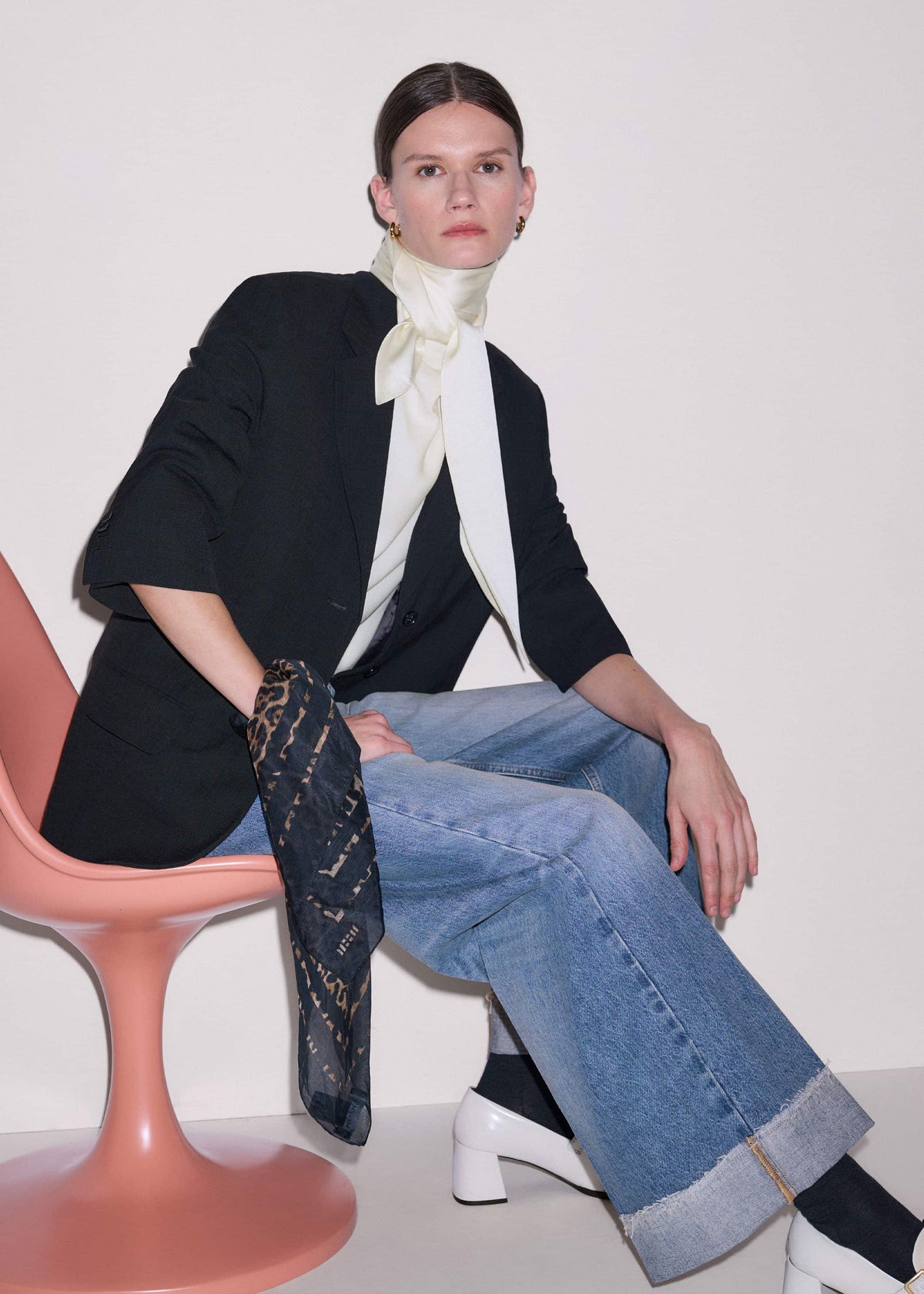 Mid Blue Straight Ankle Grazer Jean | ME+EM