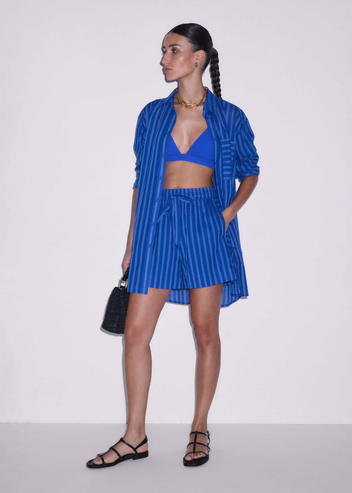 Blue Striped Beach Short | ME+EM
