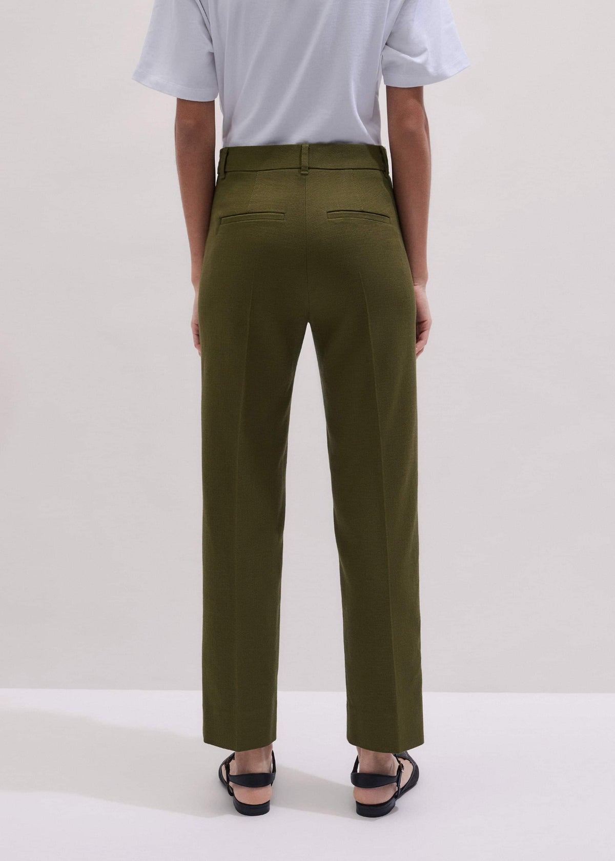 Olive Green Slim Crop Pant | ME+EM
