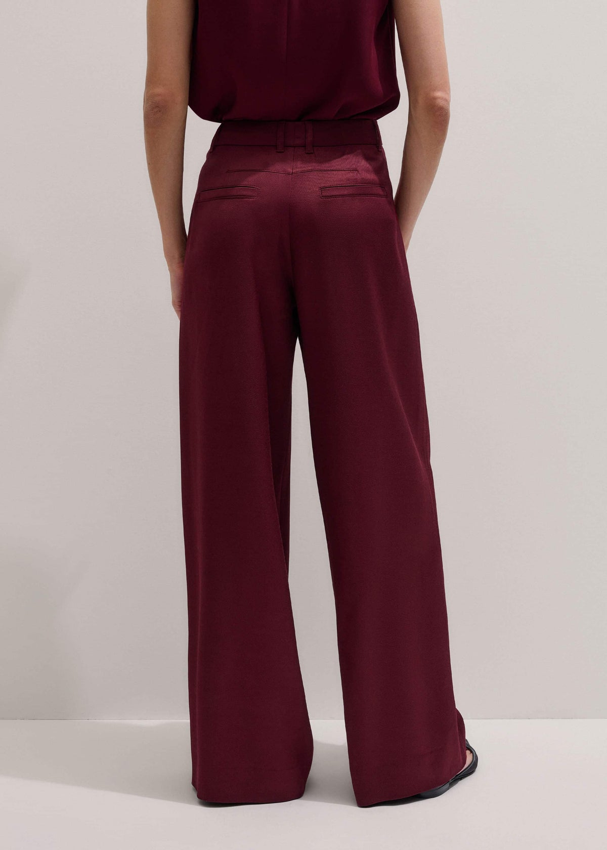Red Wool Event Ready Pleat Straight-Leg Pant | ME+EM