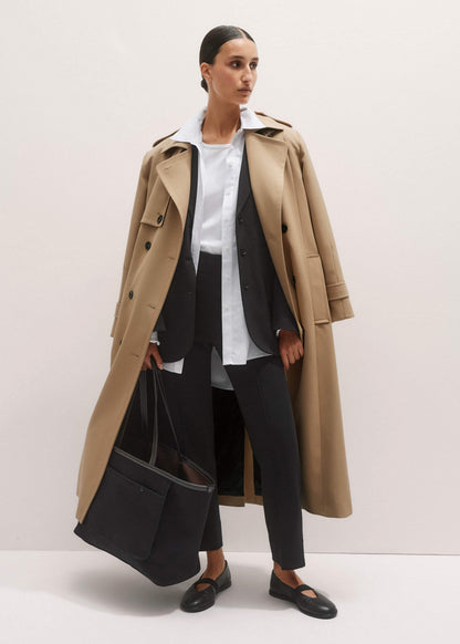 Black Wool-Blend Travel Tailoring Slim Crop Pant | ME+EM