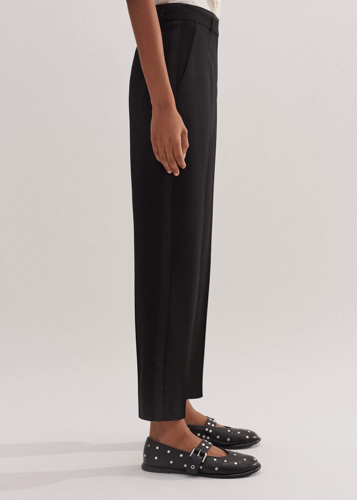 Black Slim Crop Forever Tux Pant | Woven Pants | ME+EM