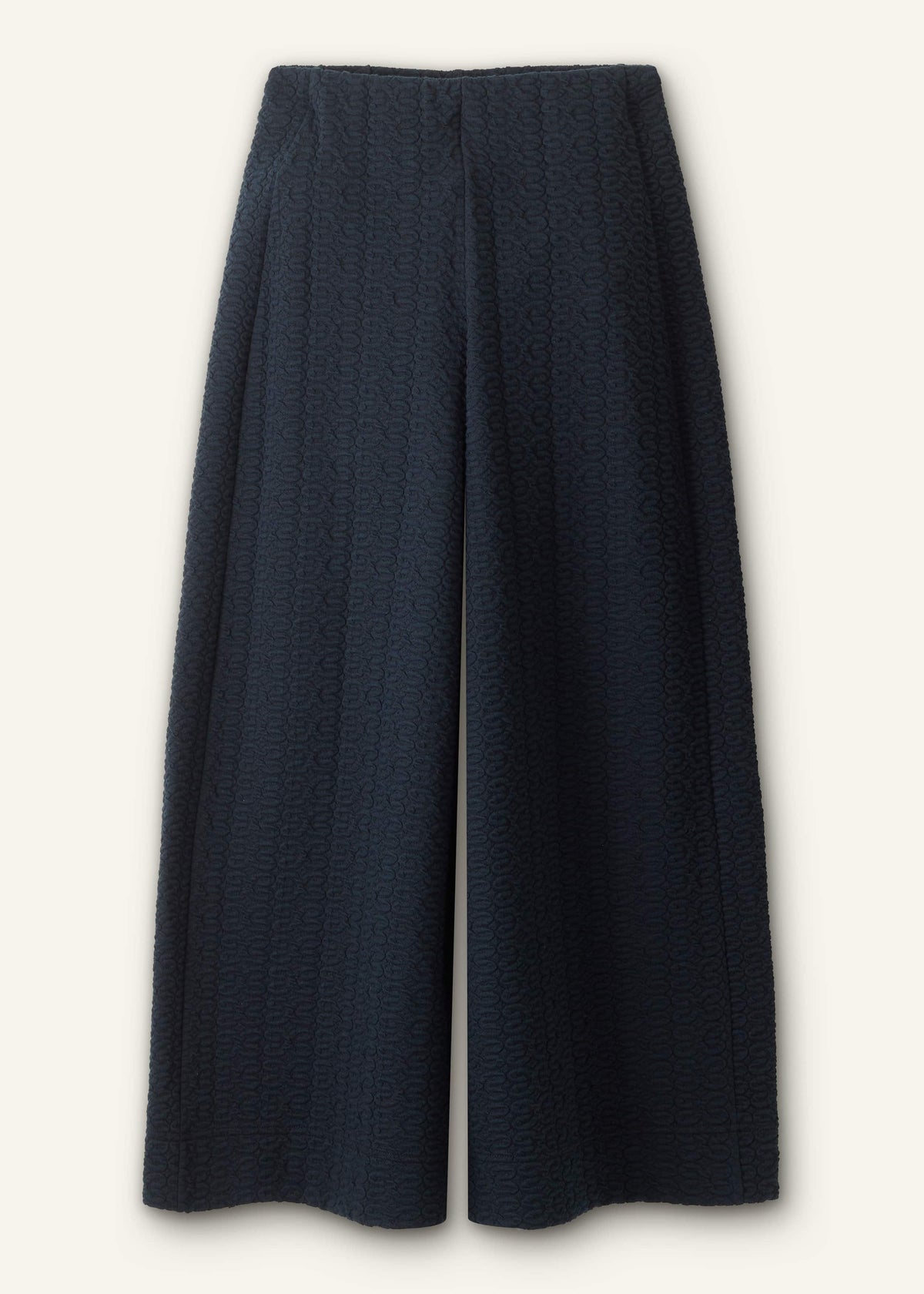 Navy Curling Cross Jacquard Cropped Pant | ME+EM