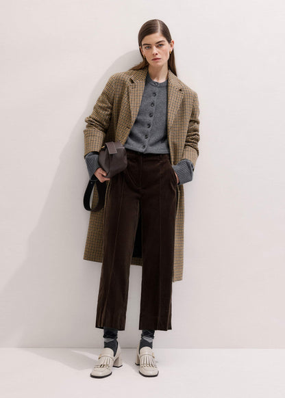 Brown Italian Cord Straight Crop Pant | ME+EM