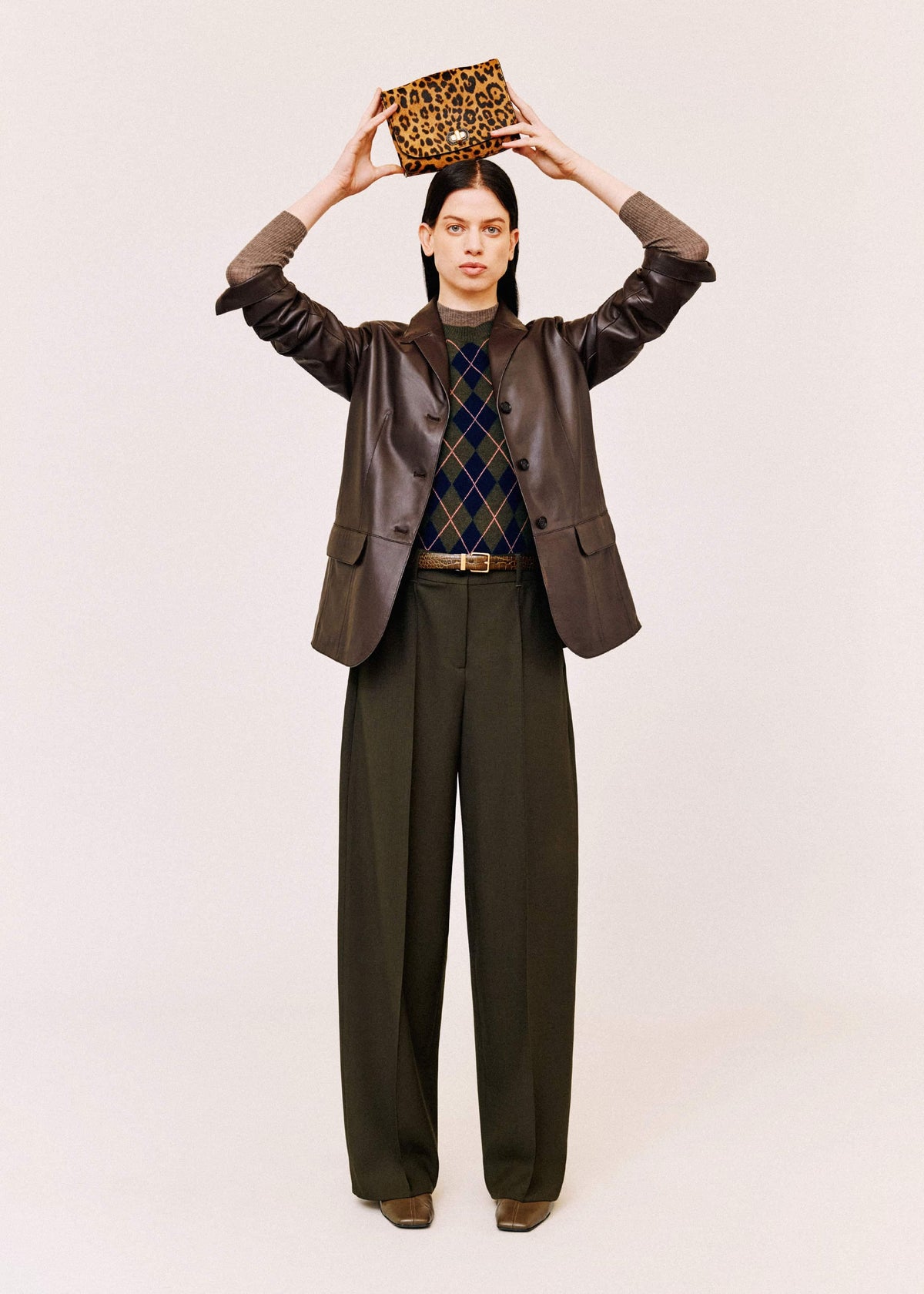 Olive Green Pintuck Tapered Pant | ME+EM