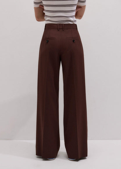 Cinnamon Pinstripe Leg Elongator Pant | ME+EM