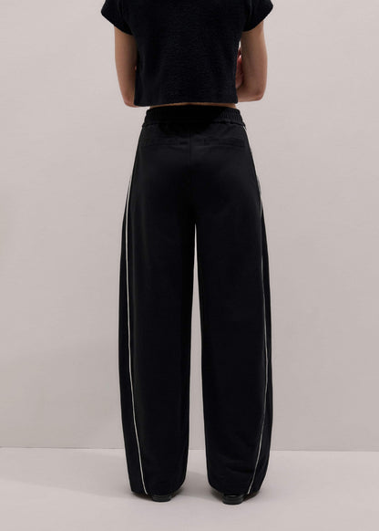 Black Wide Barrel Track Pant | ME+EM