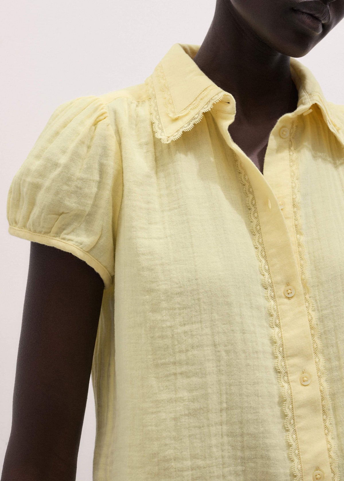 Yellow Cheesecloth Straight Summer Blouse | ME+EM