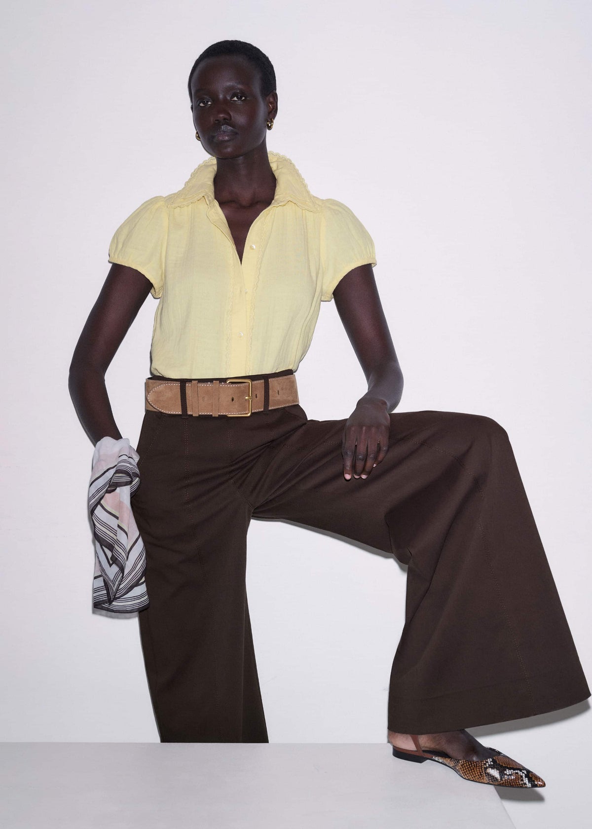 Yellow Cheesecloth Straight Summer Blouse | ME+EM