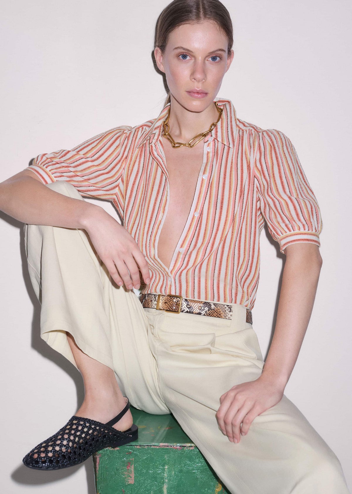 Pink Stripe Summer Blouse | ME+EM