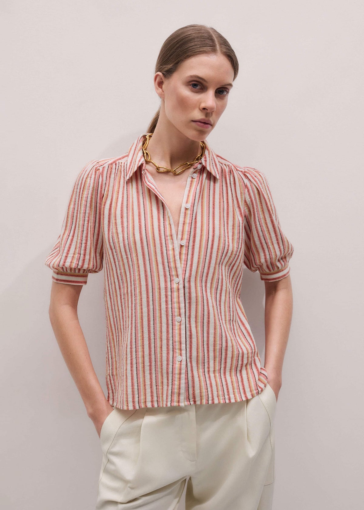 Pink Stripe Summer Blouse | ME+EM