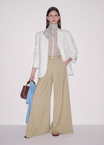 Brown Stripe Blouse + Tie | ME+EM