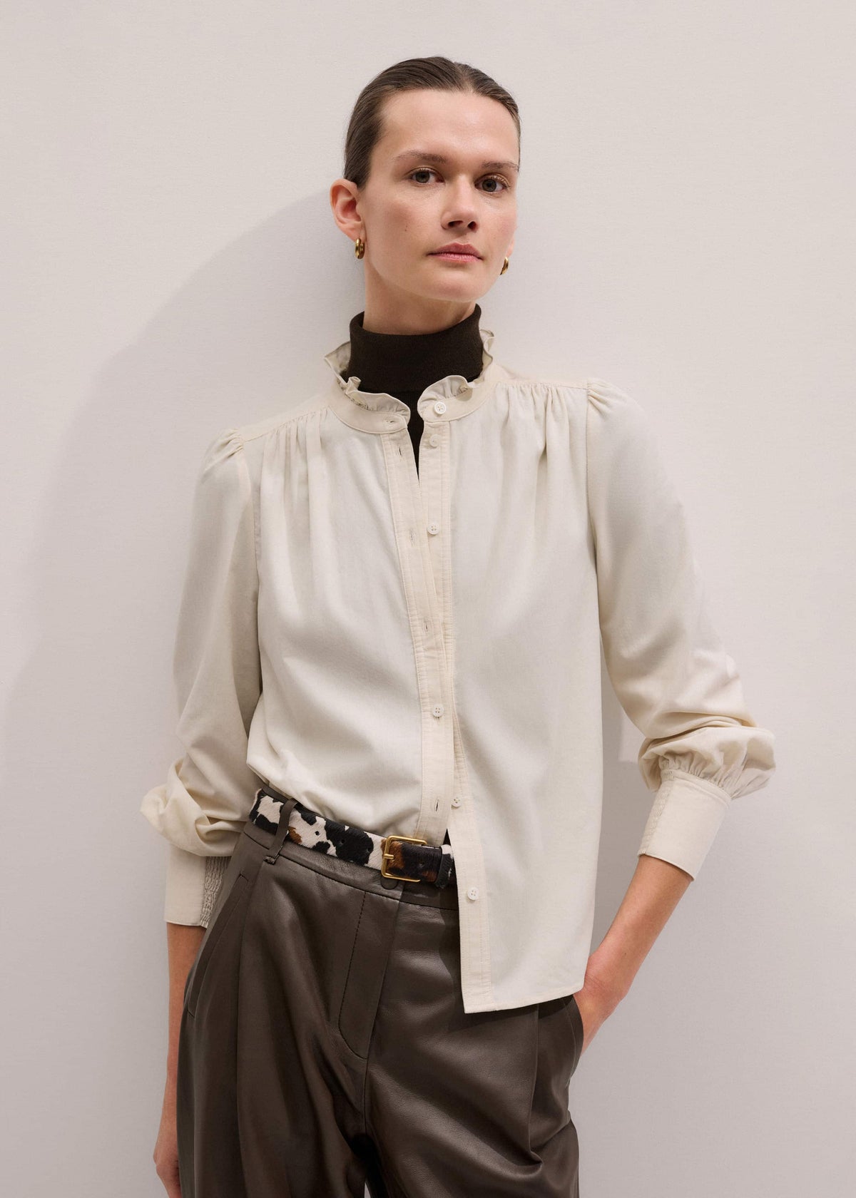 Cream Super Soft Micro Cord Blouse | ME+EM