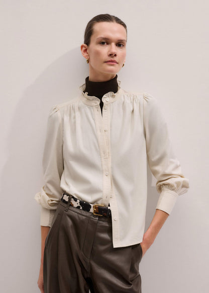 Cream Super Soft Micro Cord Blouse | ME+EM