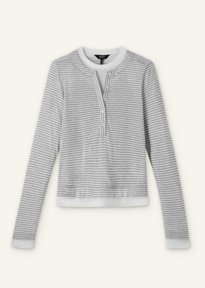 Gray Double-Layer Look Long Sleeve Top | ME+EM