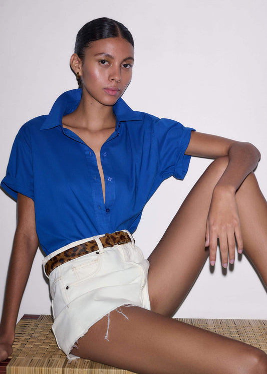 Blue Turn-Up Cuff Shirt | ME+EM