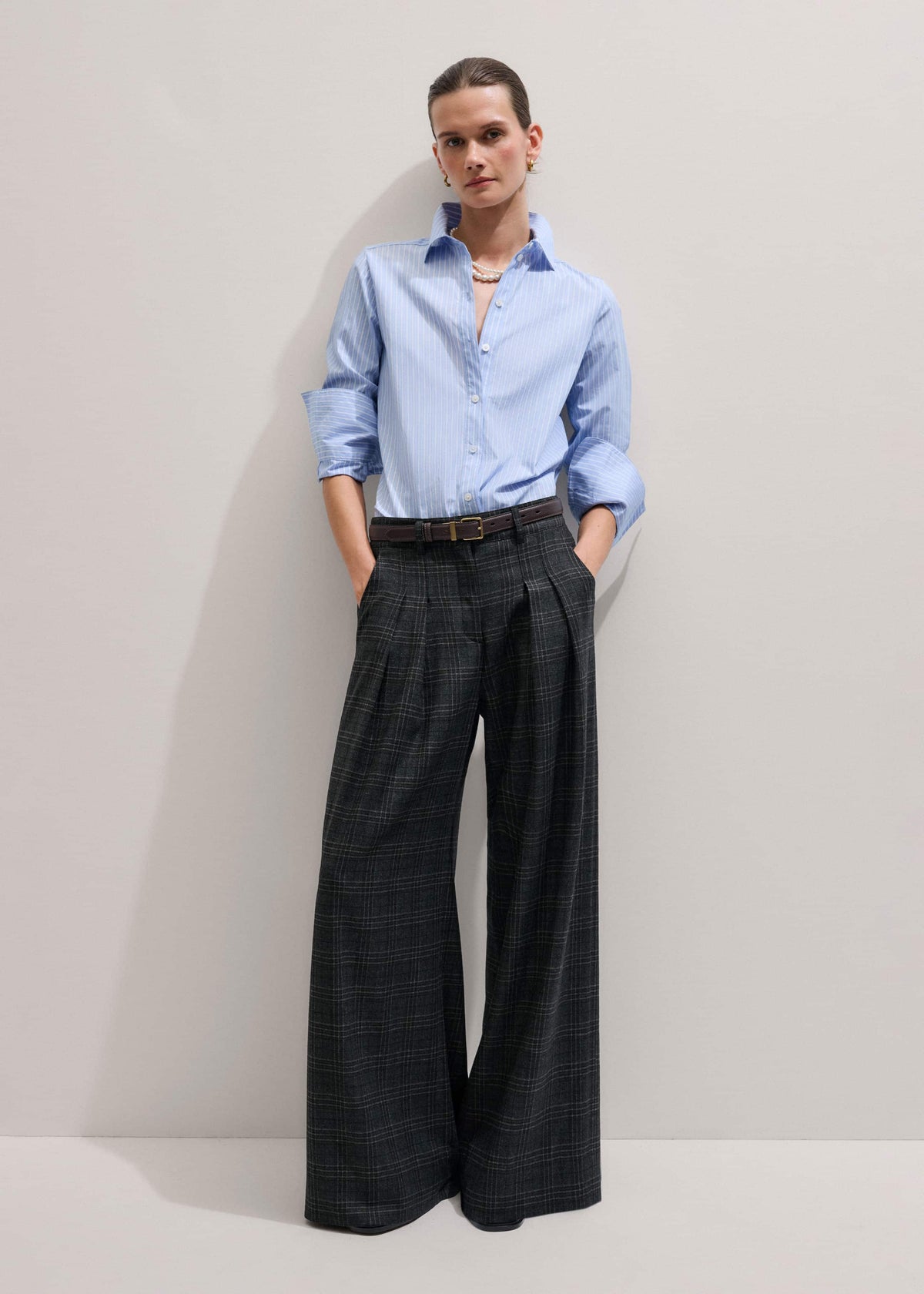 Blue Cotton Stripe Shirt | ME+EM