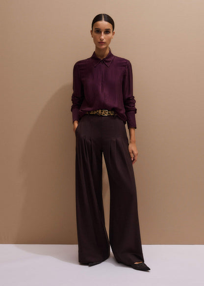 Red AM-PM Fluid Satin Shirt + Tie | ME+EM