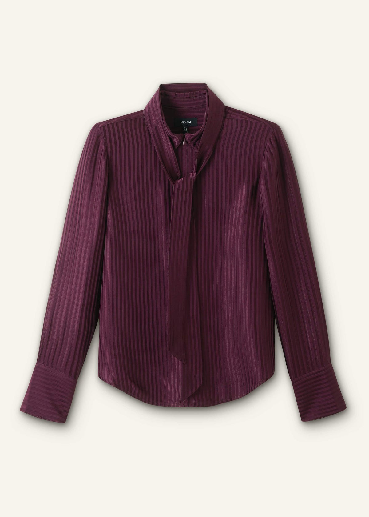 Red AM-PM Fluid Satin Shirt + Tie | ME+EM