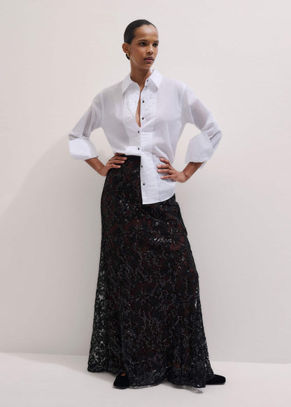 White Relaxed Tux Shirt | ME+EM