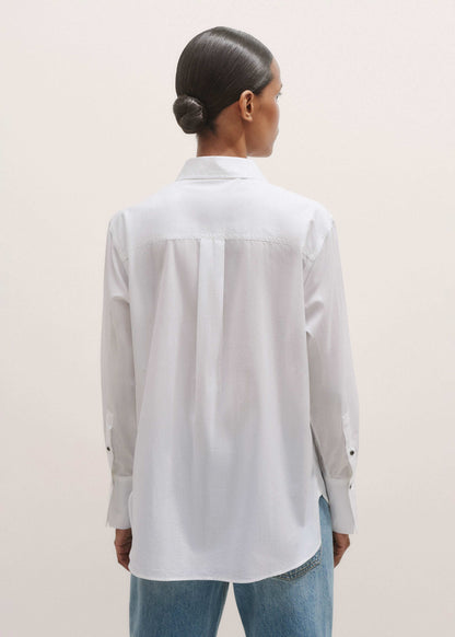 White Relaxed Tux Shirt | ME+EM