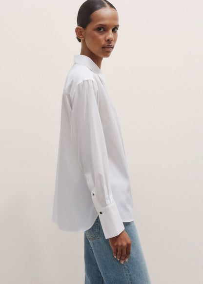 White Relaxed Tux Shirt | ME+EM