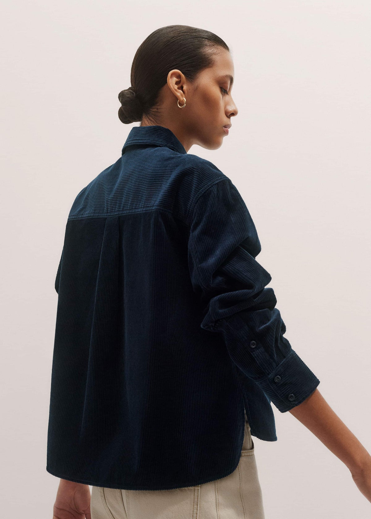 Navy Boxy Shacket | ME+EM