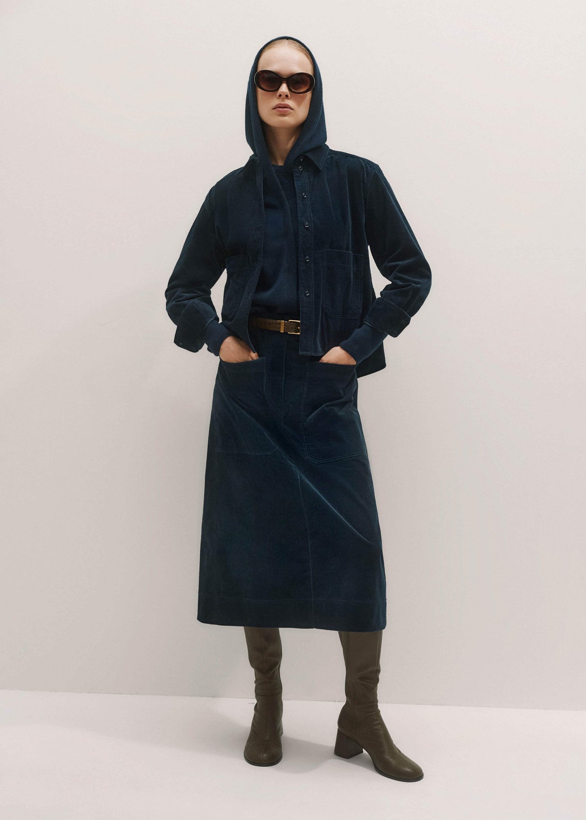 Navy Boxy Shacket | ME+EM