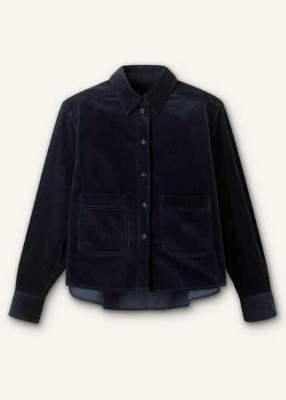 Navy Boxy Shacket | ME+EM