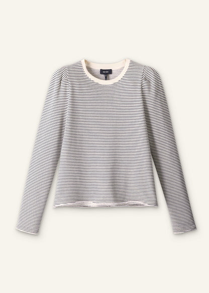 Navy Stripe Pouf Sleeve Sweatshirt | ME+EM