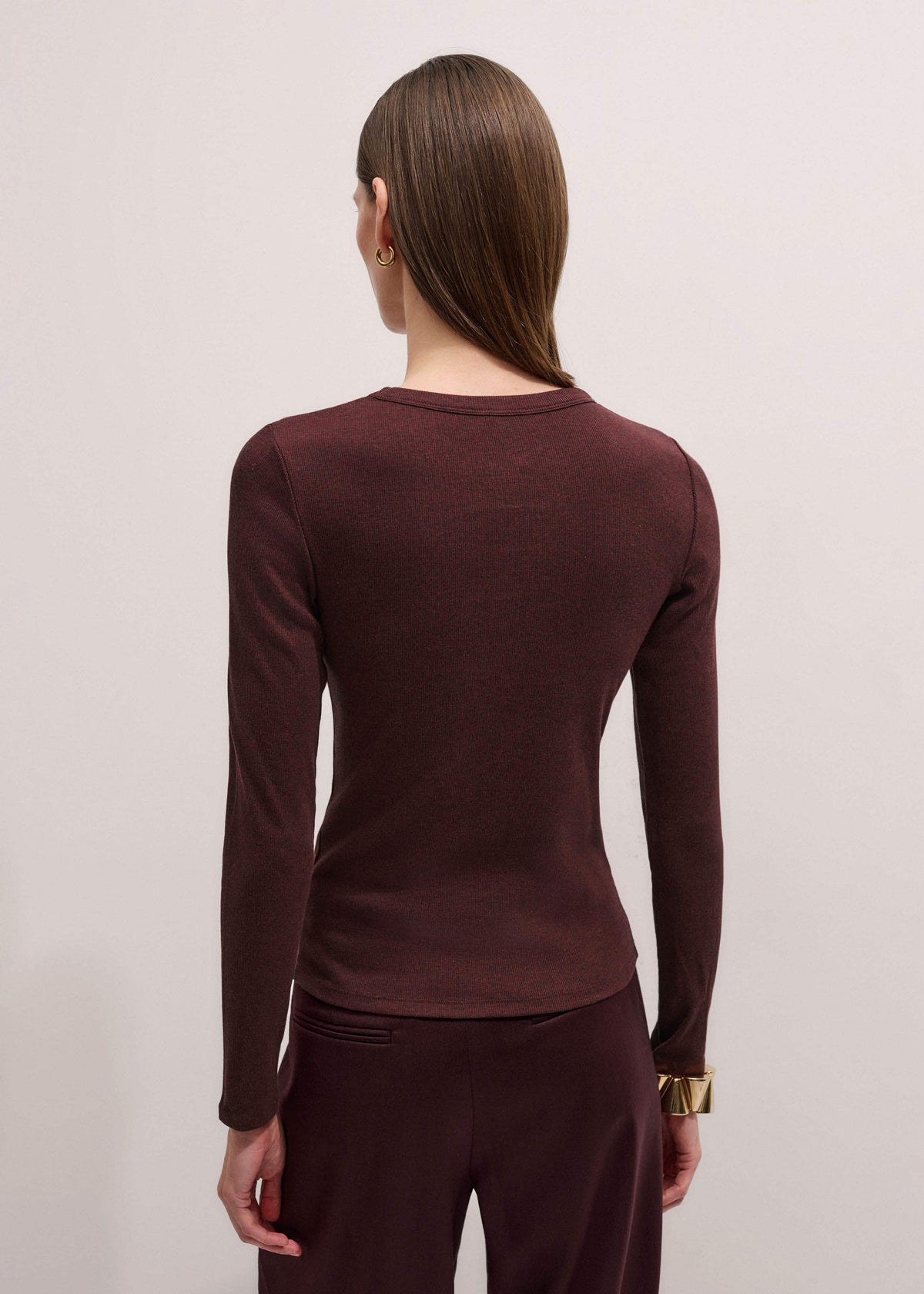 Red Cotton Rib Perfect Basic Top | ME+EM
