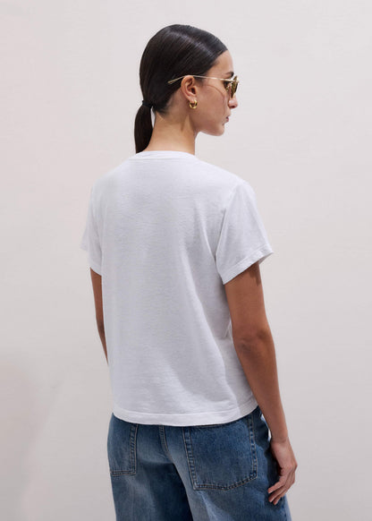 White Soft Washed V-Neck Tee | ME+EM