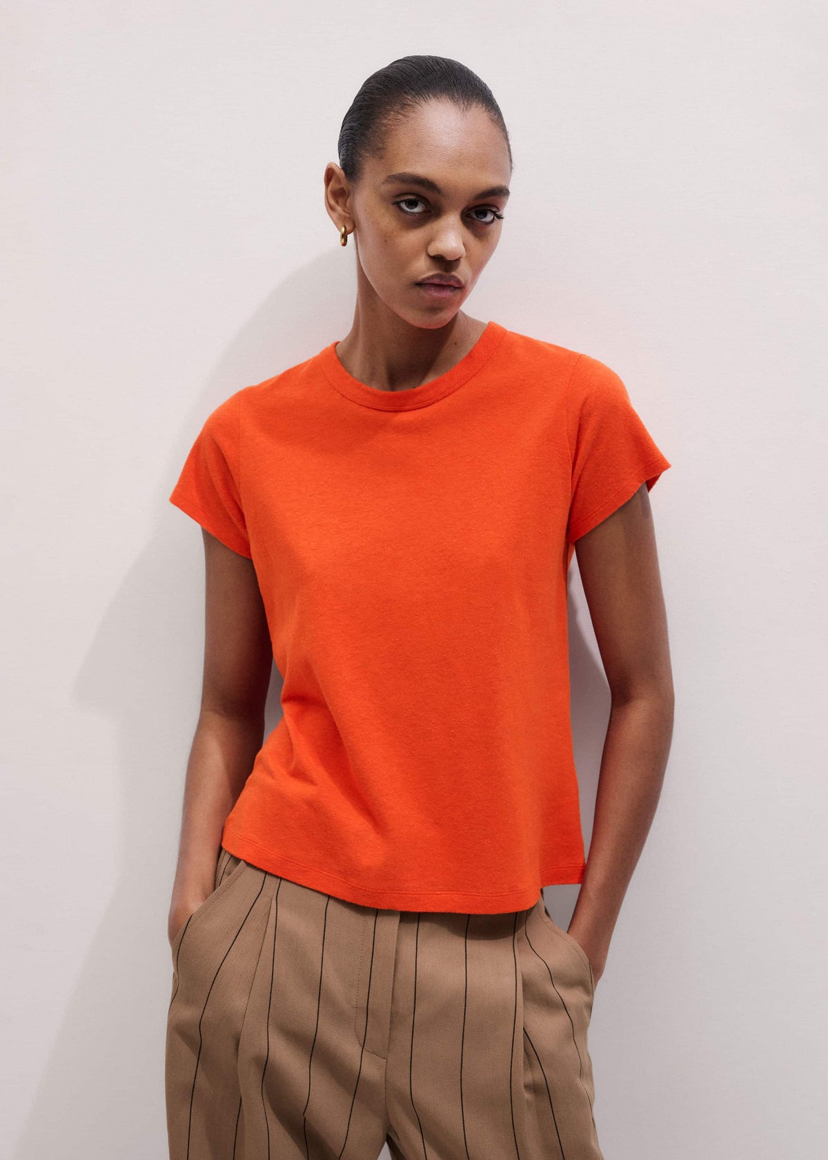 Orange Soft Washed Straight Tee | ME+EM