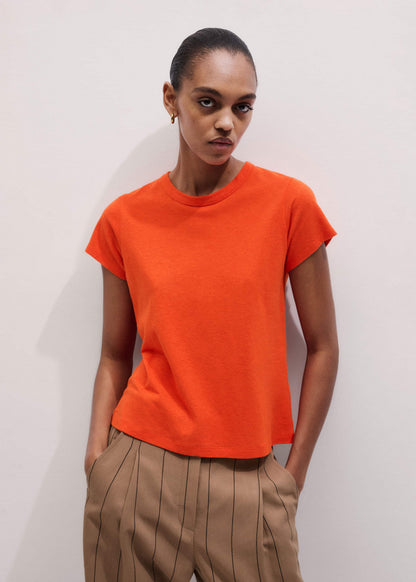 Orange Soft Washed Straight Tee | ME+EM