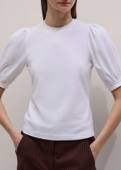 White Feminine Sleeve Tee | ME+EM