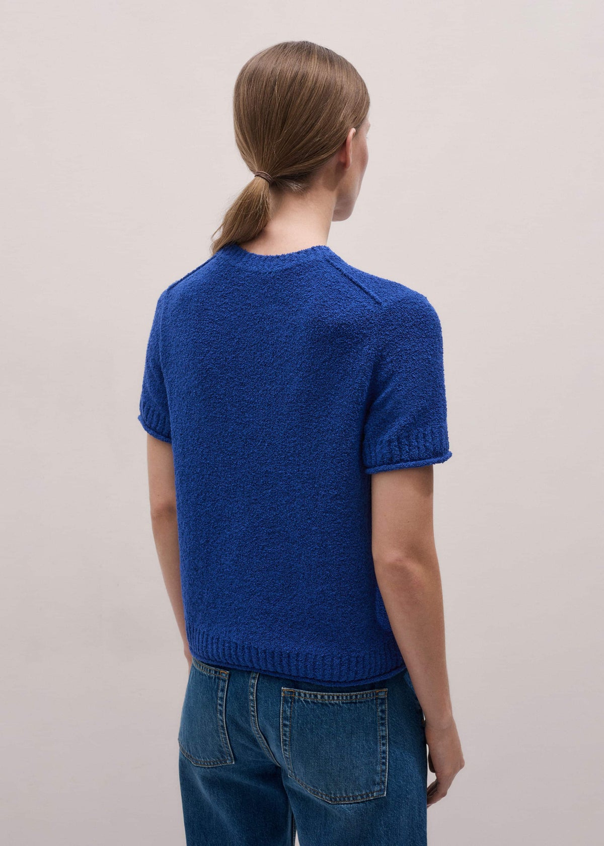 Blue Straight Knit Tee | ME+EM