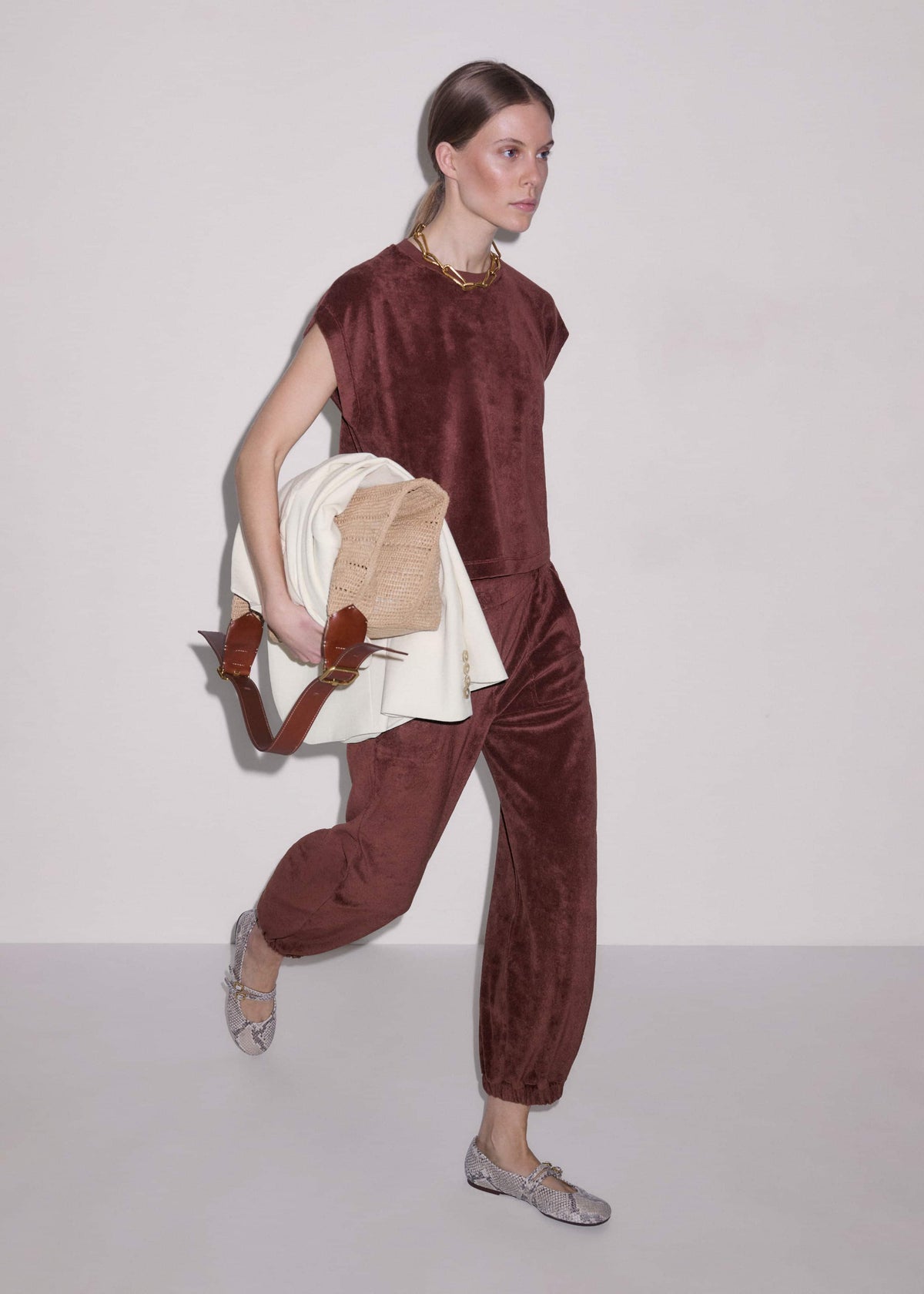 Cinnamon Brown Cap Sleeve Crop Tee | ME+EM