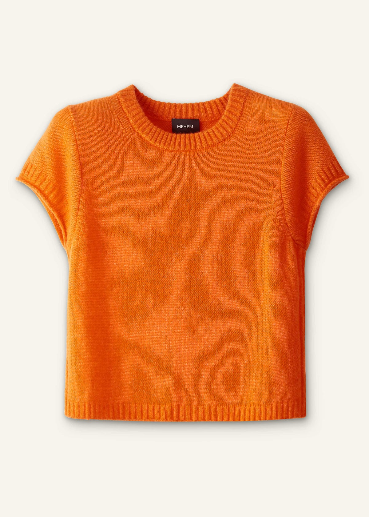 Orange Merino Cashmere Silk Baby Tee | ME+EM