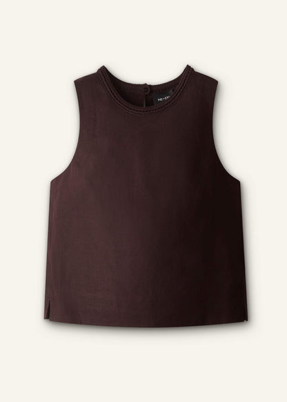 Brown Crochet Trim Crop Top | ME+EM