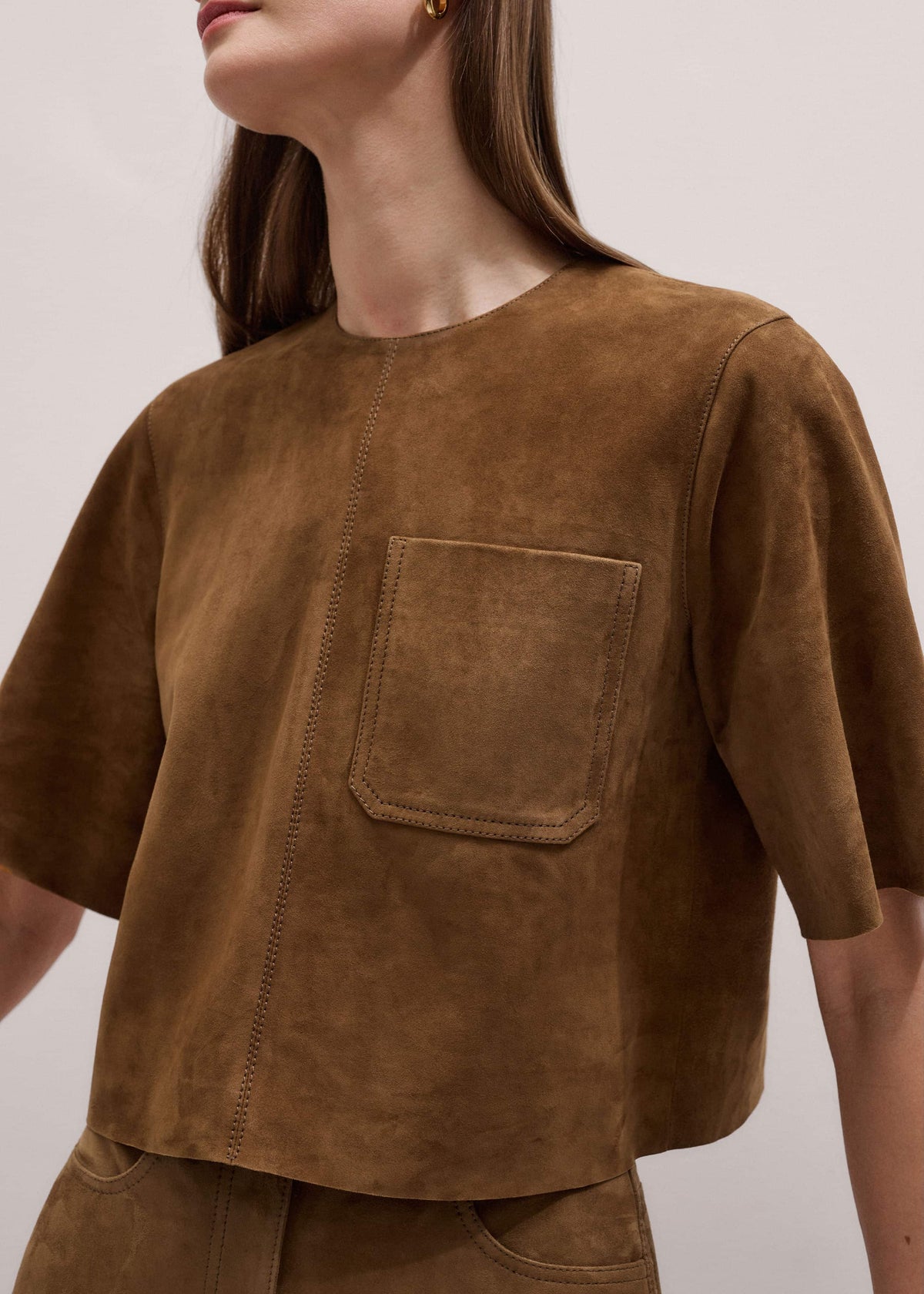 Brown Luxe Boxy T-Shirt | ME+EM