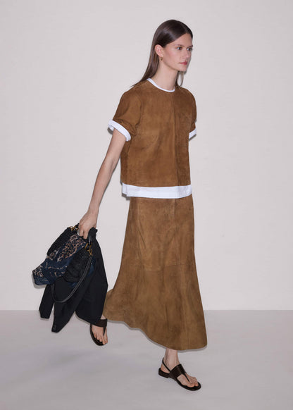 Brown Luxe Boxy T-Shirt | ME+EM