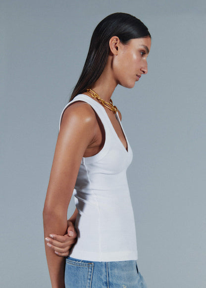 White Ultimate V-Neck Vest | ME+EM